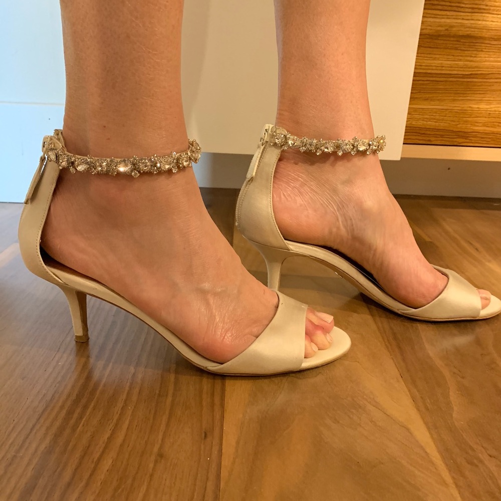 Badgley Mischka beaded heels. Great wedding shoes!